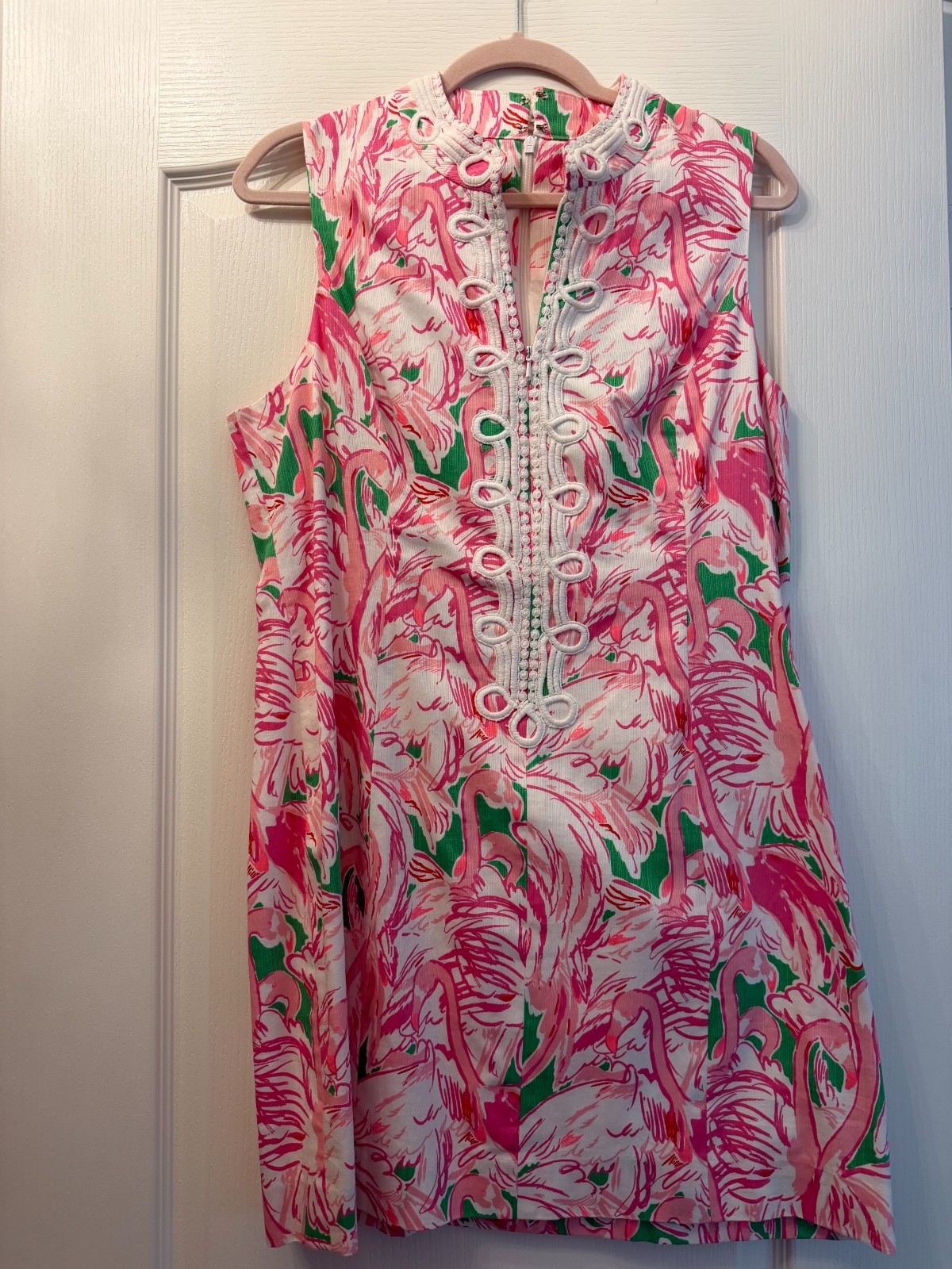 Lilly Pulitzer XL Size 14 Alexa Shift Dress Cotton Floral Pink Preppy Resort