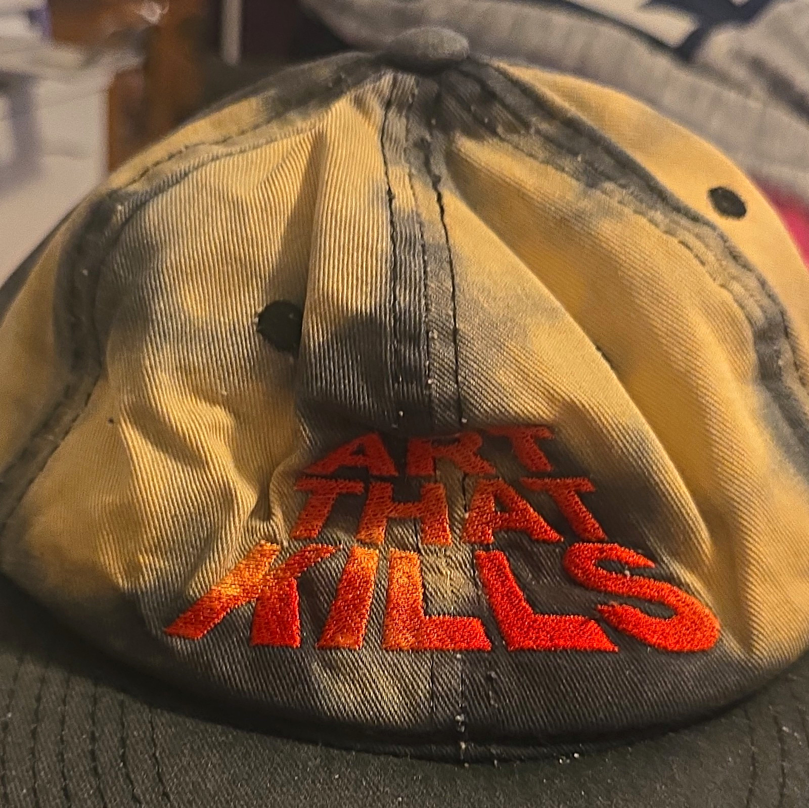 Gallery Dept. “Art That Kills” Logo Colorblock Snapback Hat Black/Beige OS Rare