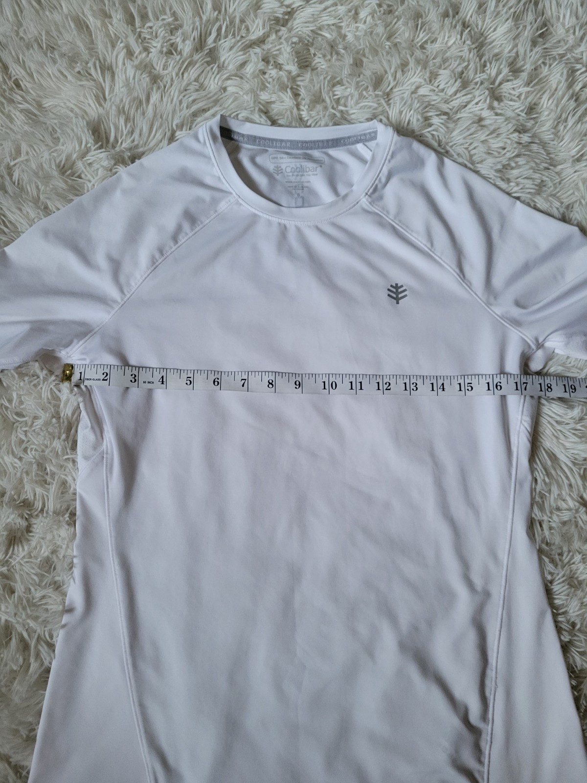 Coolibar UPF50 Top Devi Short Sleeve Fitness Shirt White Athlon Fabric Small New