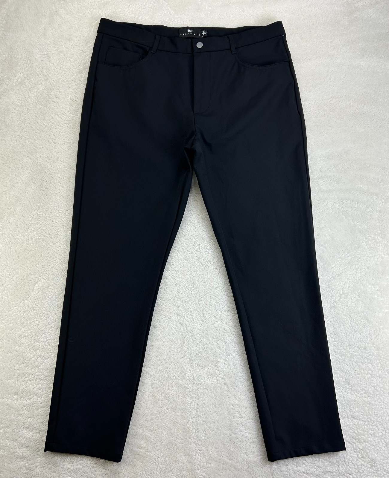 Under 5’10 Pants Mens 33×27 Black Super Stretch Performance Slim Fit 5-Pockets