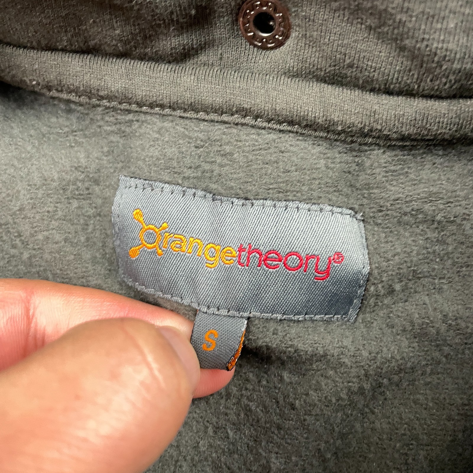 Orange Theory Hoodie Jacket Womens Small Gray Full Zip Hooded Fitness Sweatshirt