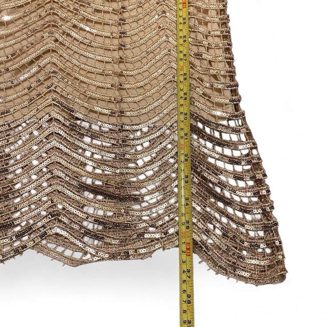Haoduoyi Gold Sequin Open Back Dress, Size XXL.