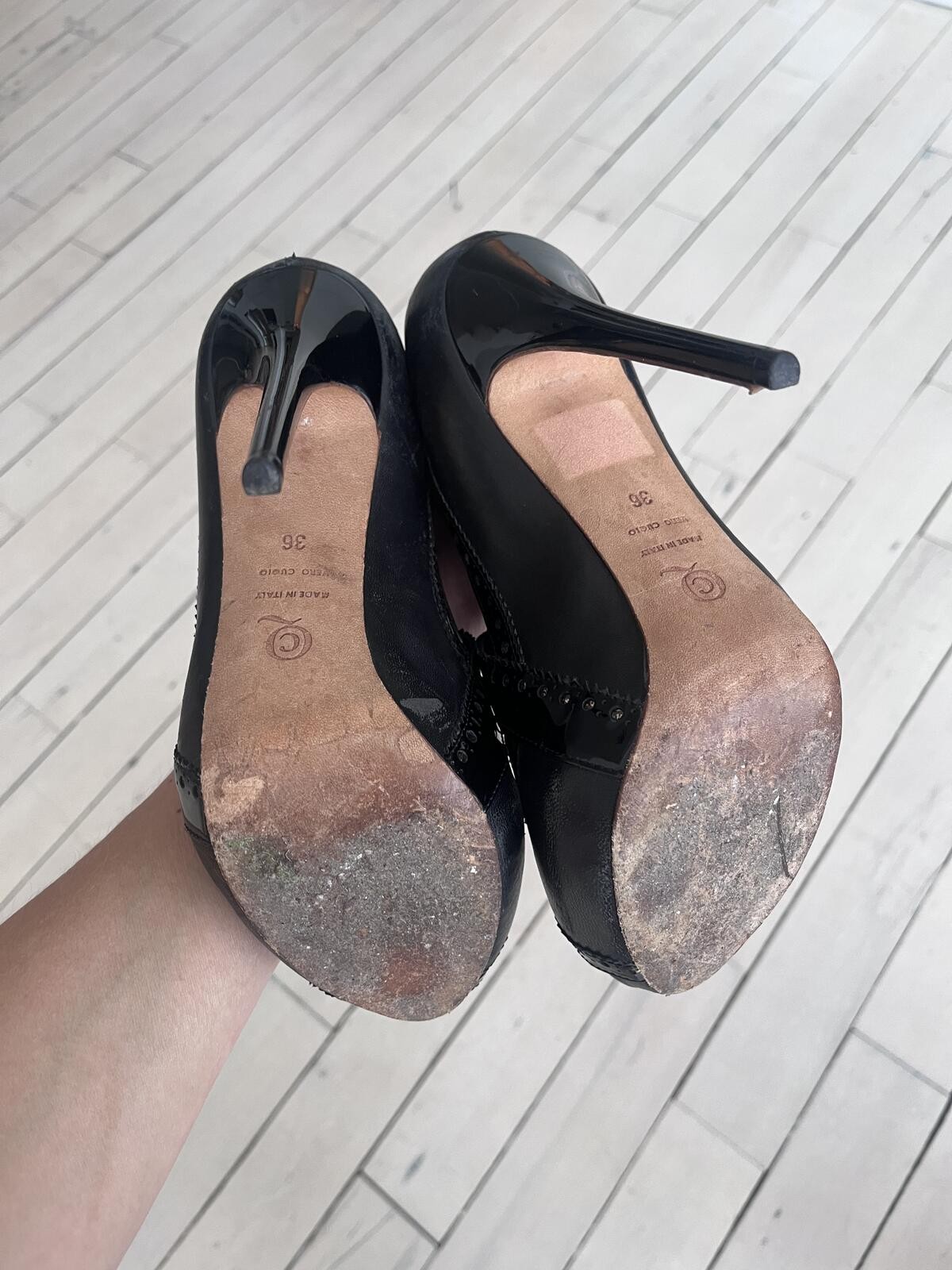 Alexander McQueen Black Studded Peep Toe Lace-Up High Heel Pumps