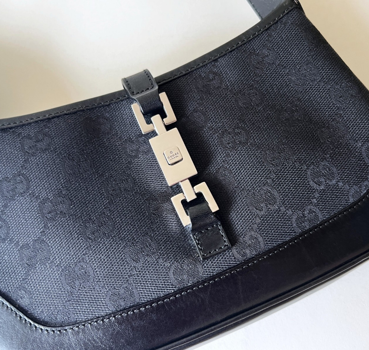 GUCCI by Tom Ford Black GG Monogram Mini Jackie Bag from early 2000s Authentic