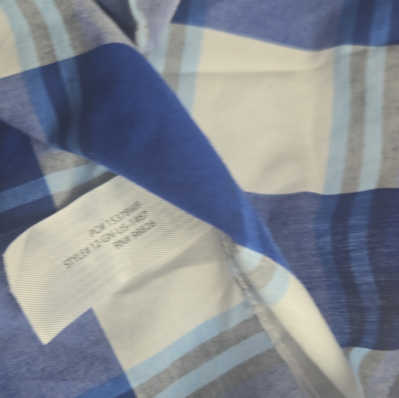 U.S. Polo Assn. Boys M (8) Blue/White Plaid Short Sleeve Collared Button-Up