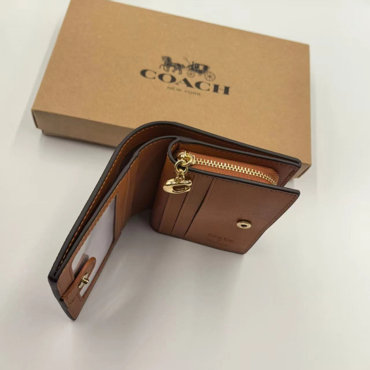 NWT Coach X Peanuts Snap Wallet In Signature Canvas With Snoopy Print CBN32 A