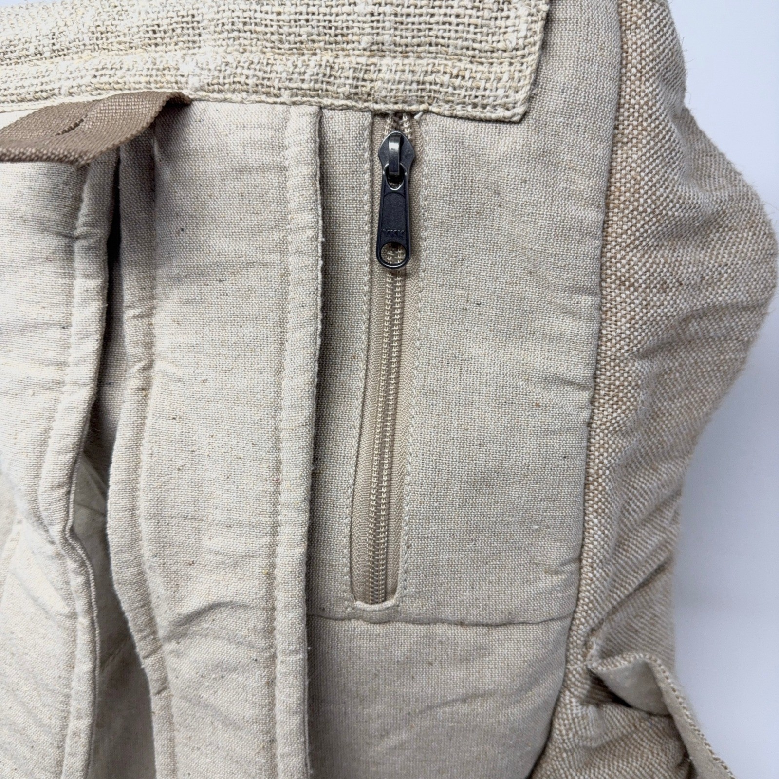 Pure Hemp Backpack Made in Nepal Beige Rucksack THC Free Day Pack Lightweight