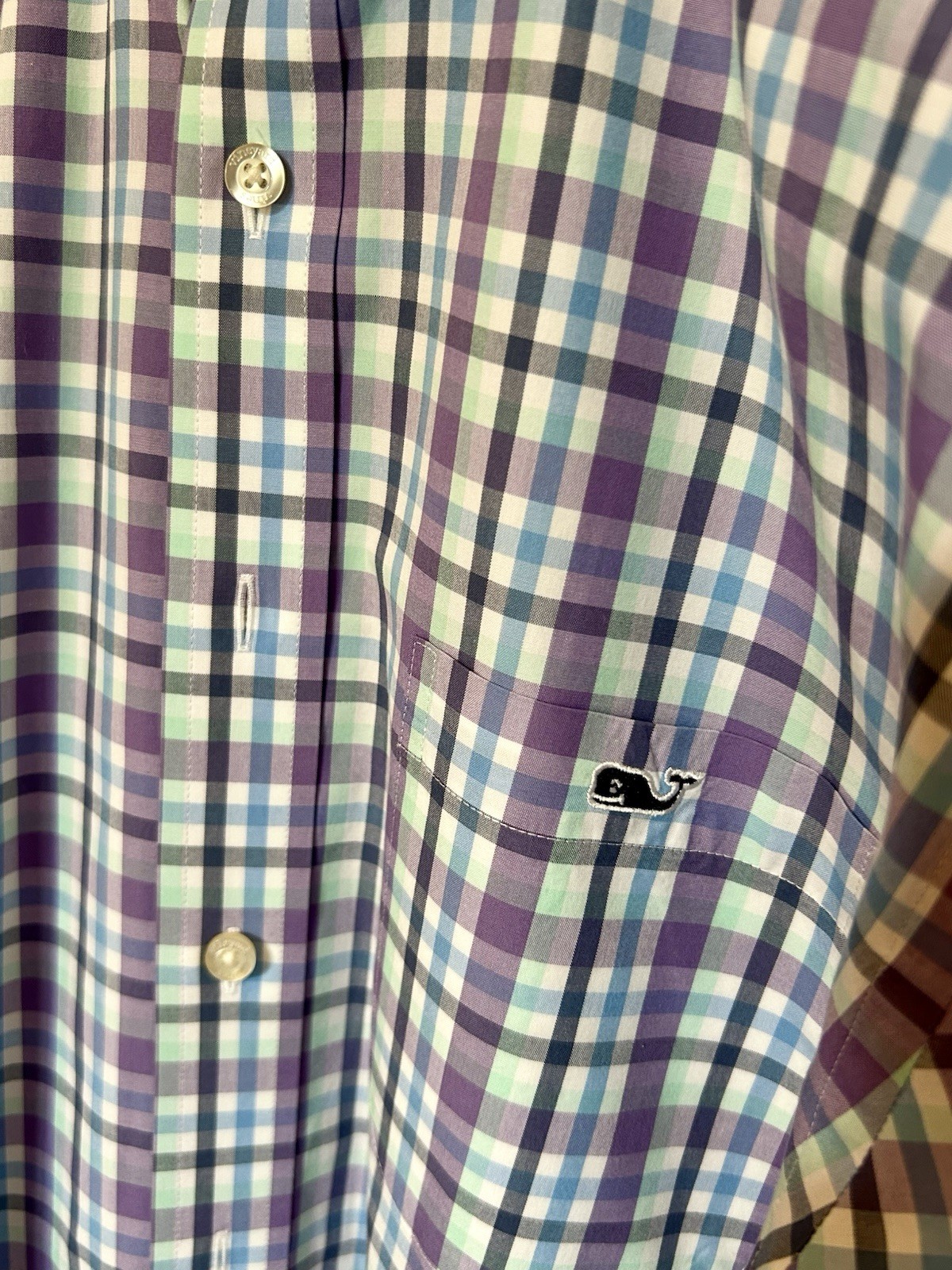 Vineyard Vines Men’s Medium Slim Fit Plaid Long Sleeve Tucker Button-up Vintage