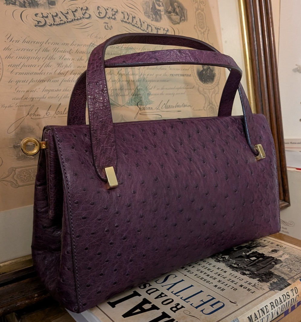GORGEOUS! Mauro Governa for Suarez New York PURPLE OSTRICH TOTE