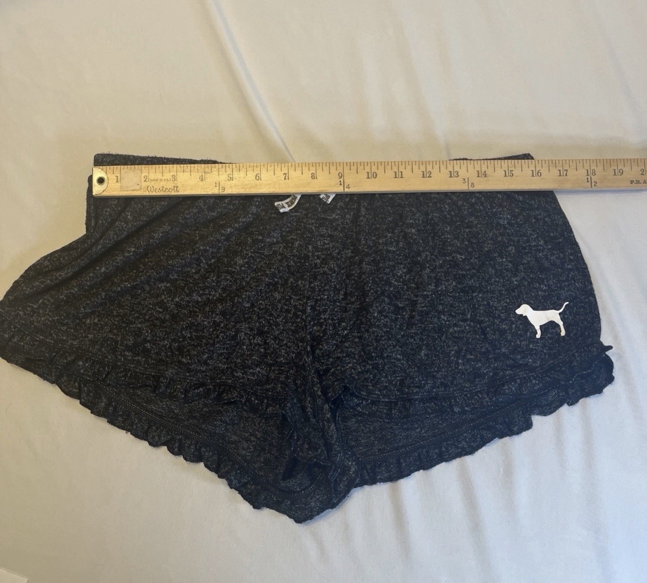 Pink Victorias Secret Black Lounge Shorts Size Large Ruffle Sleep Wear