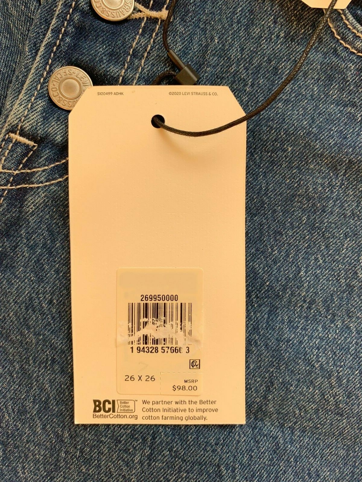 Levi’s Wedgie High Waist Straight Utility Crop Jeans Middle Sister Women 26×26