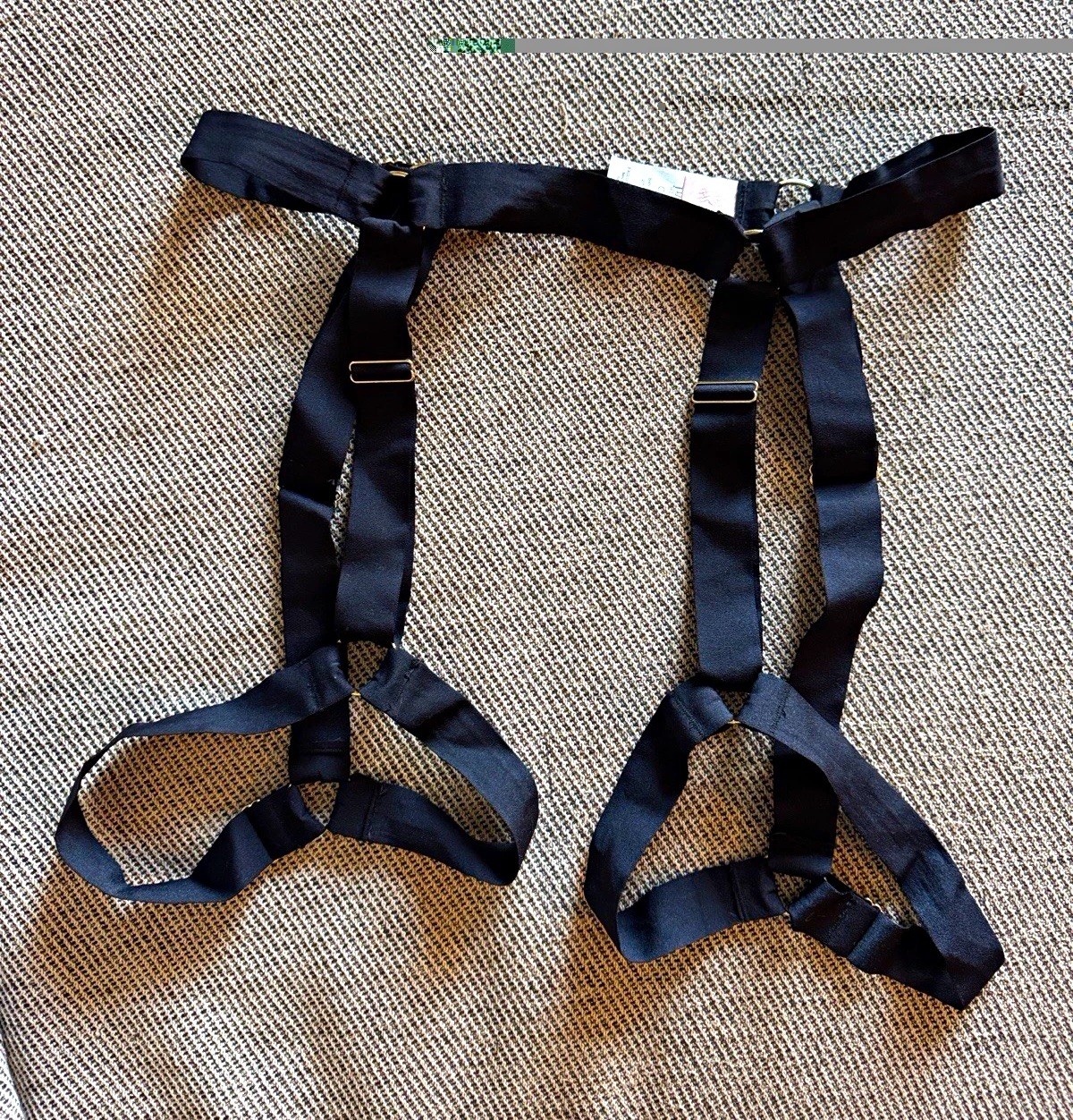 We Are HAH Strappy Garter Belt Leg Harness Black One Size Adjustable pole dancer