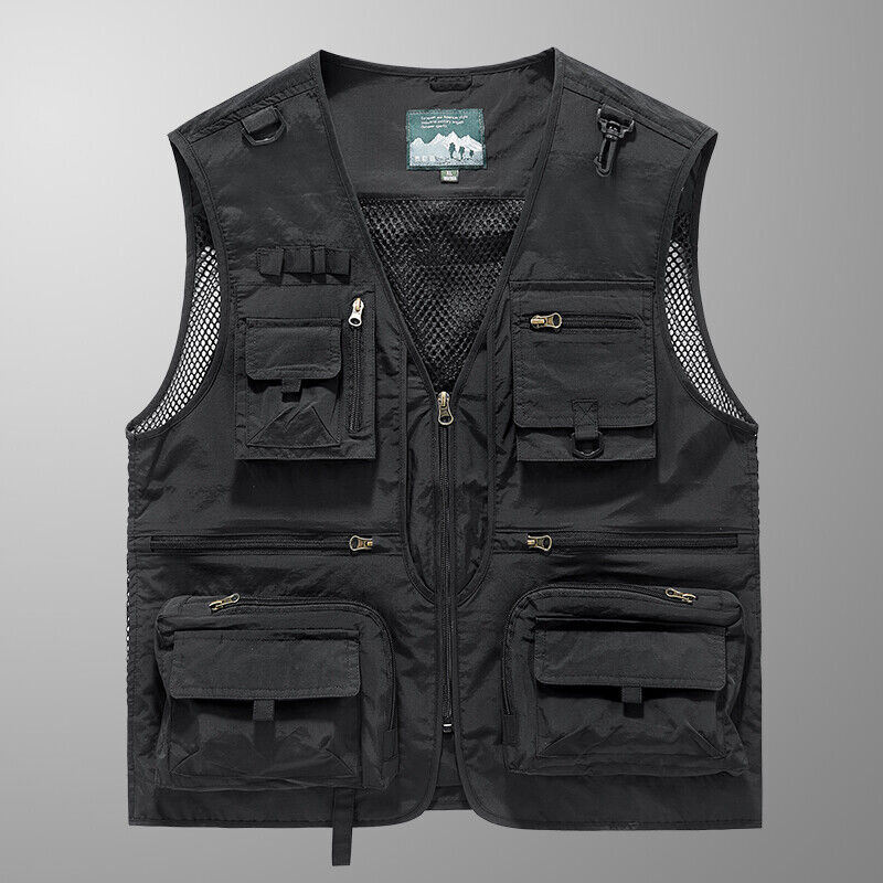 Tactical Mesh Vest for Men Fishing Hiking Photographer Casual Waistcoat JacketUS