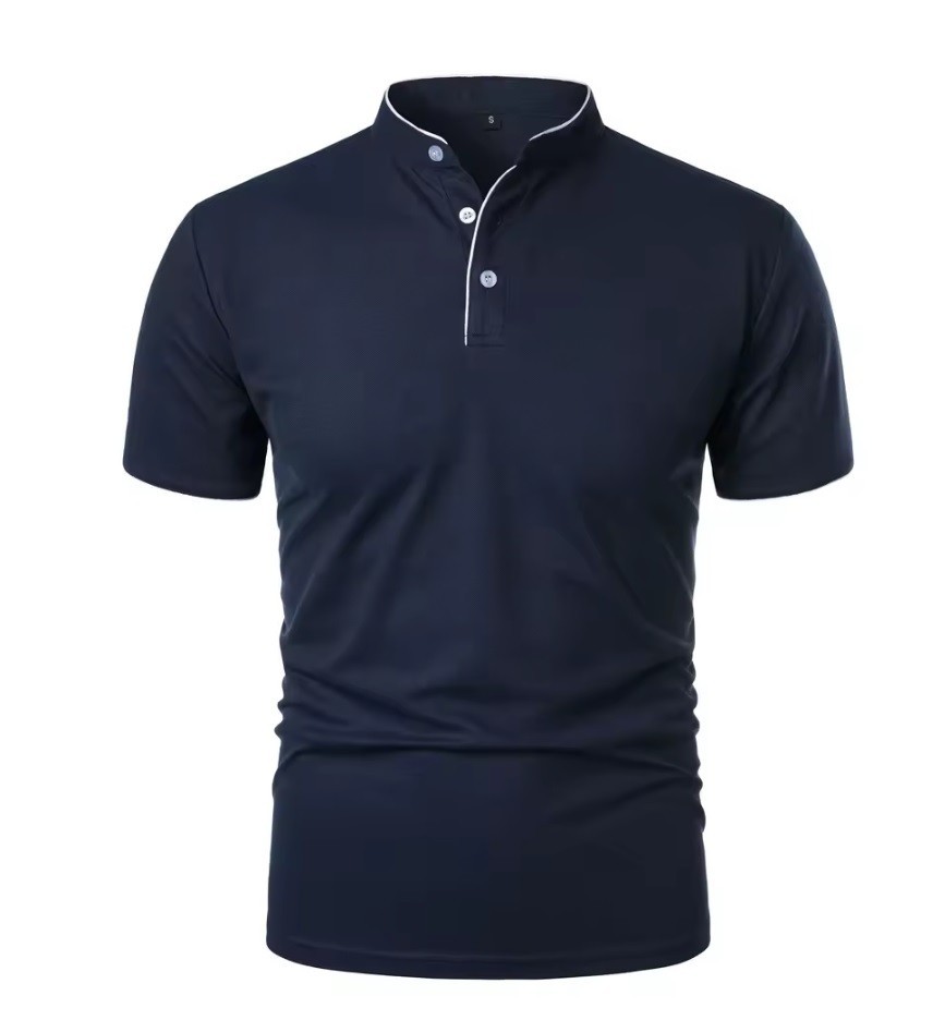 MENS SHORT SLEEVE POLO SHIRT Solid Summer S M L XL XXL CASUAL 3 Button