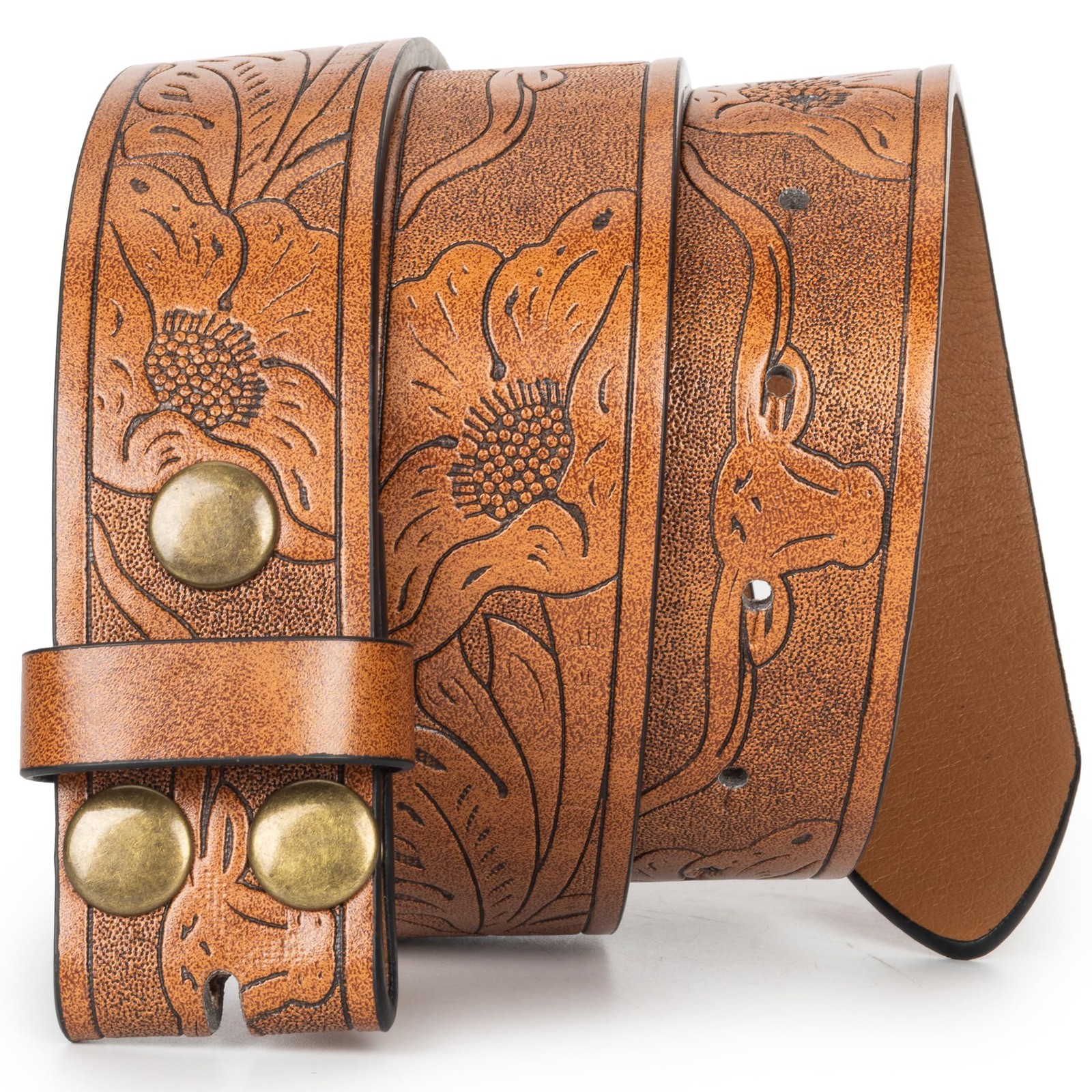 IZUS Classic Retro Belt Strap 47″Belt for 36″-40″ waist, Brown-western