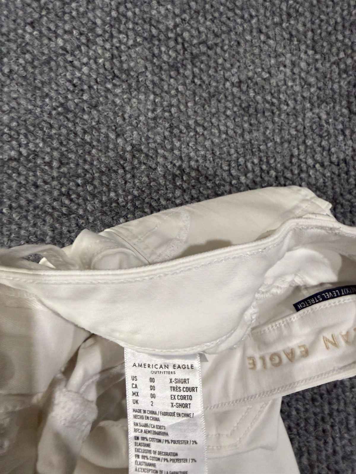 American Eagle jegging womens 00 X Short white skinny stretch denim