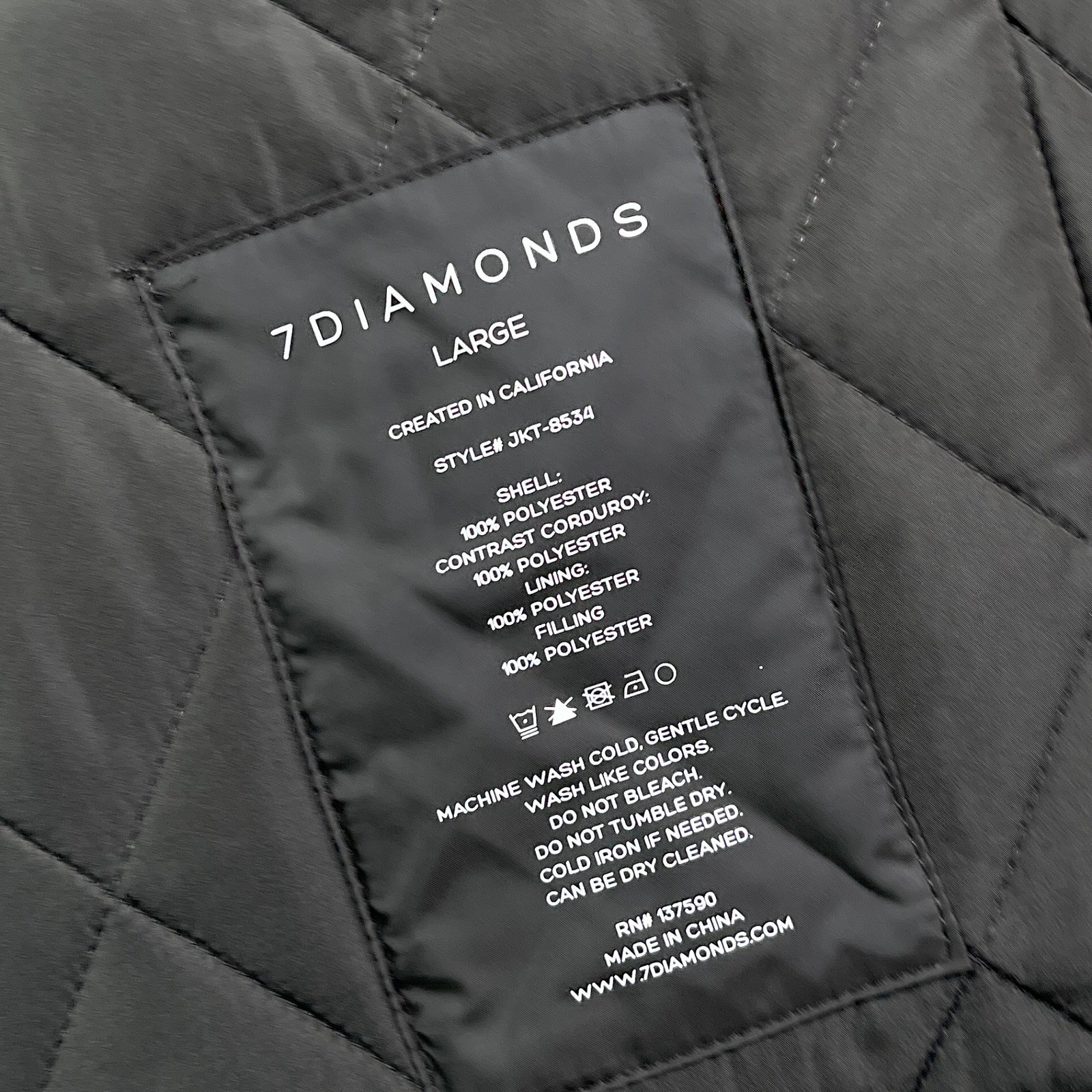 NEW 7Diamonds Rushmore Quilted Jacket Mens Large Grey Corduroy Collar Barn Chore