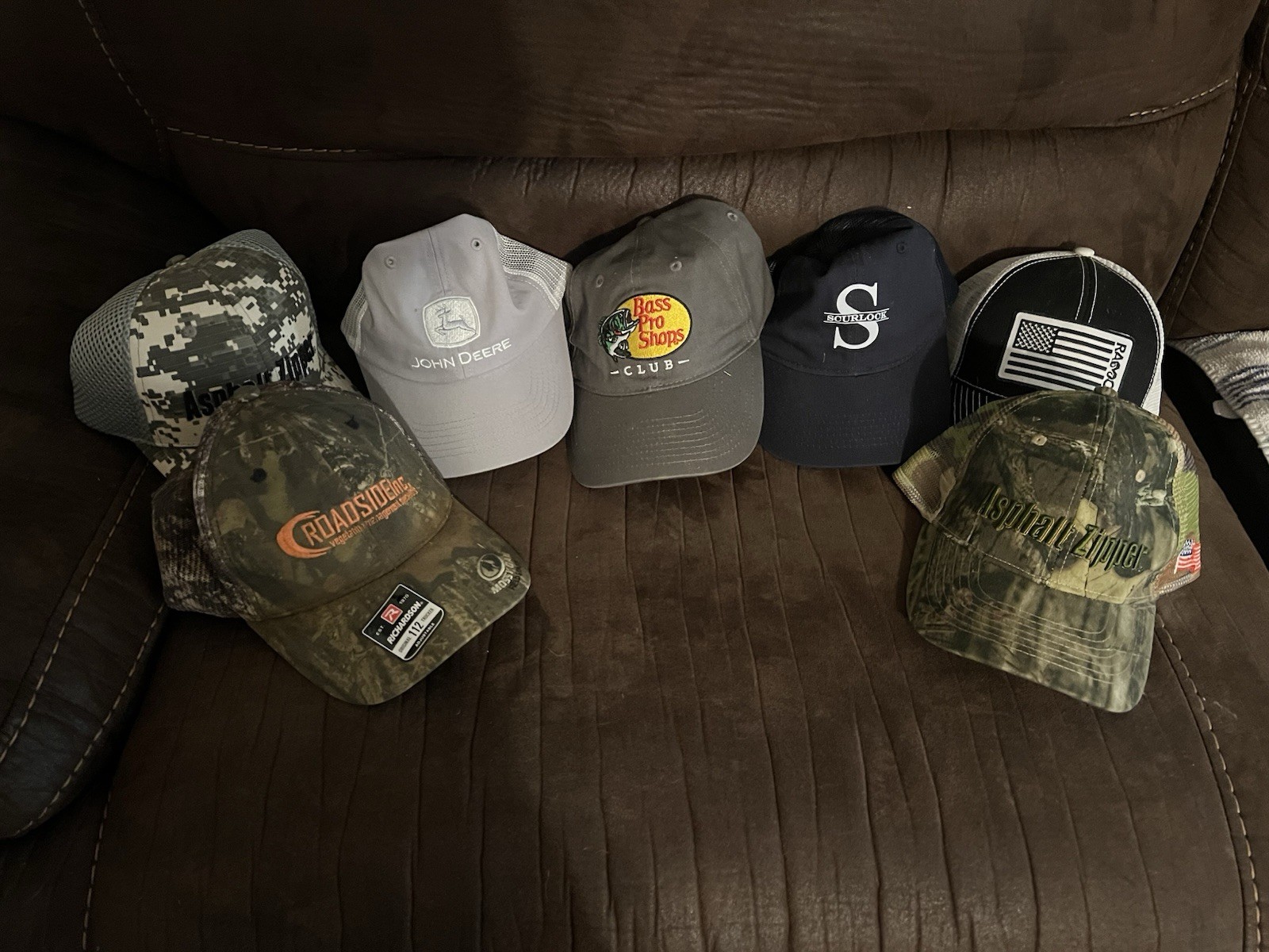 John Deere, Bass Pro Shop, And More. Expensive Caps In Great Condition.
