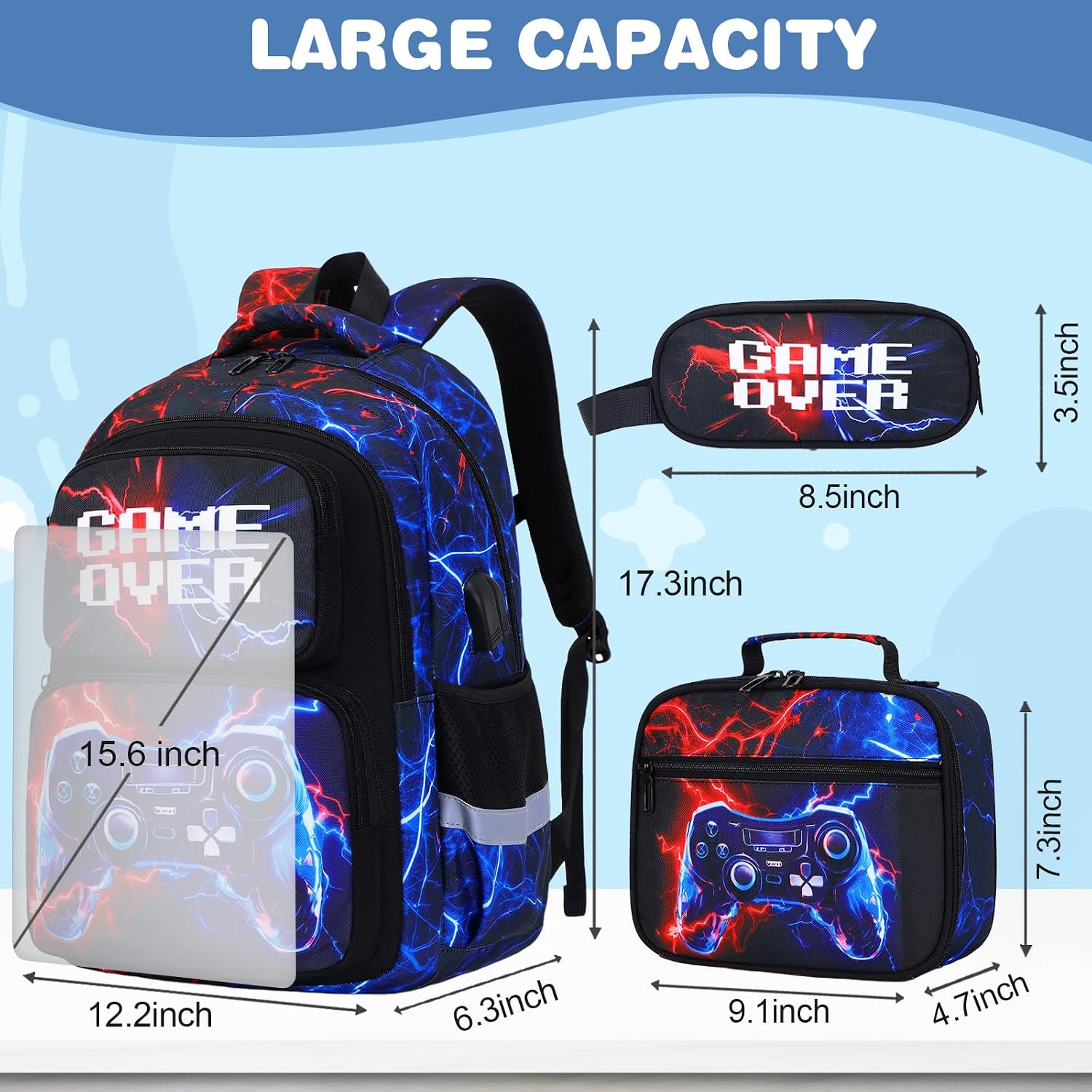 Backpack for Boys, School Bags for Kids, Bookbag for Boys Children Teens Backpac