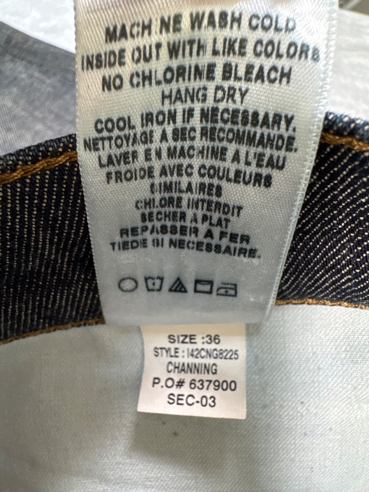 Joes Jeans Straight & Narrow Channing W36 Denim Pants Dark Wash Cotton/Lycra Ble
