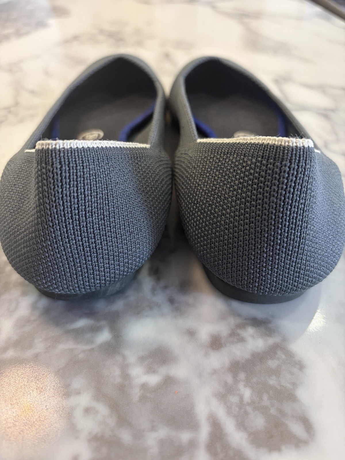 Rothy’s The Point Shoes Womens Size 8.5 Grey Knit Pointed Toe Flats Ballet