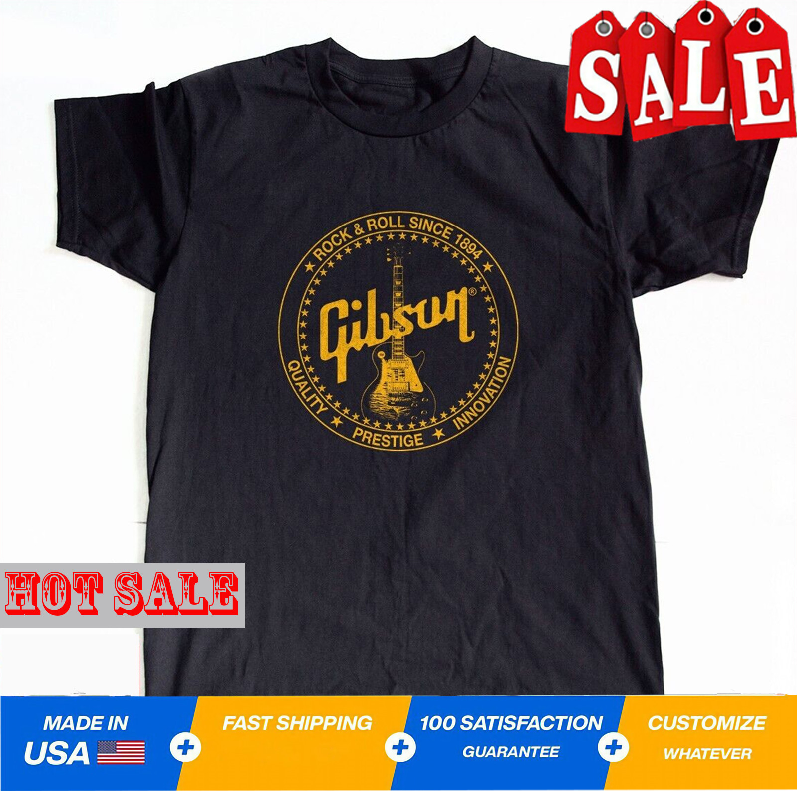 Gibson Les Paul Guitar Music 1894 T shirt