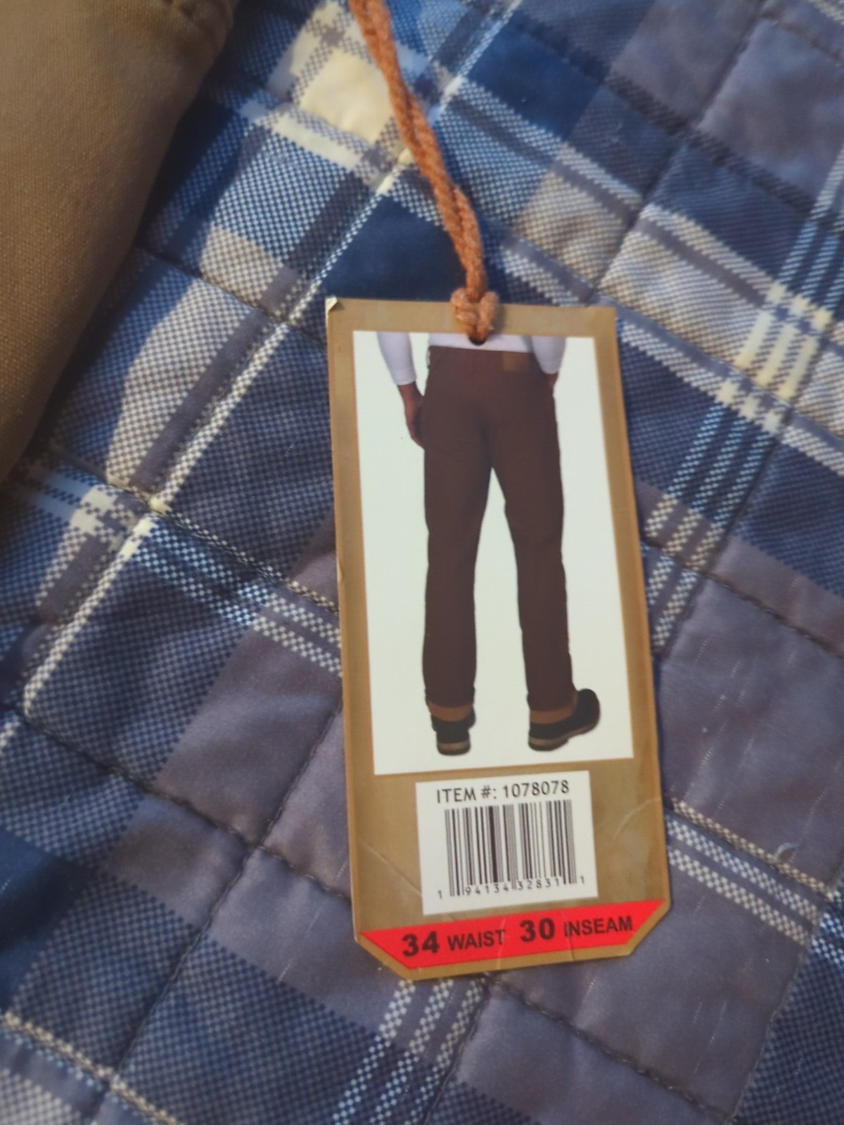Weatherproof Vintage Men’s Fleece Lined Jeans 34×30 Brown Stretch Canvas 1078078