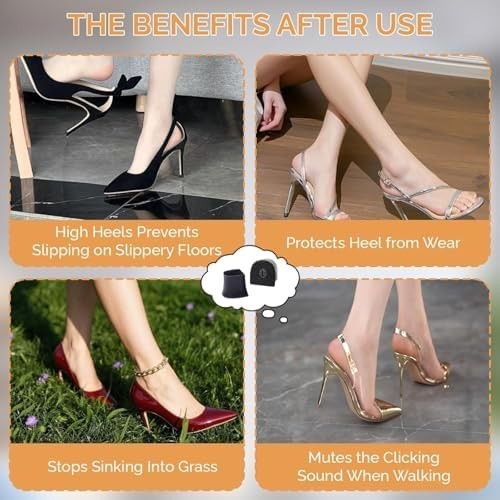 20 Pcs Heel Caps for High Heels, Heel Covers for High Heel Shoes, 5 Sizes Heel