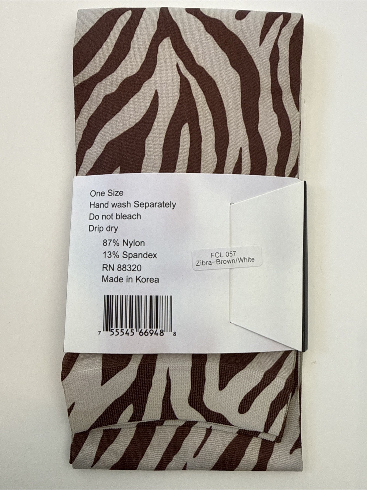 Zebra Brown print, tights, sheer, stretch, pantyhose, animal pattern One Size