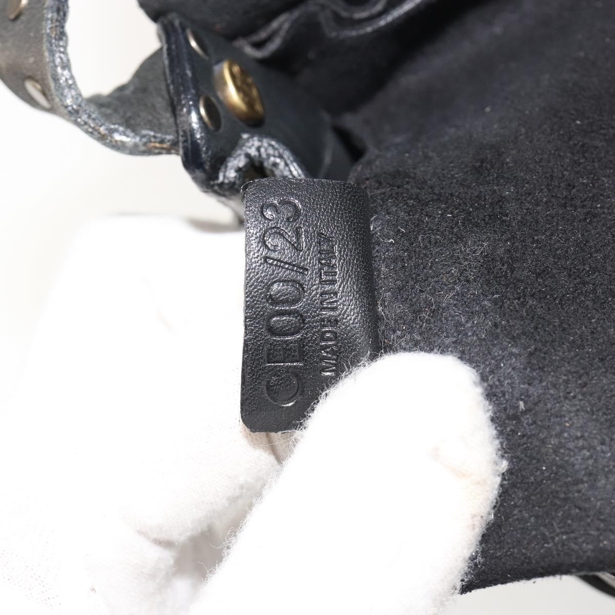 CELINE Shoulder Bag Leather Black Auth 188867V