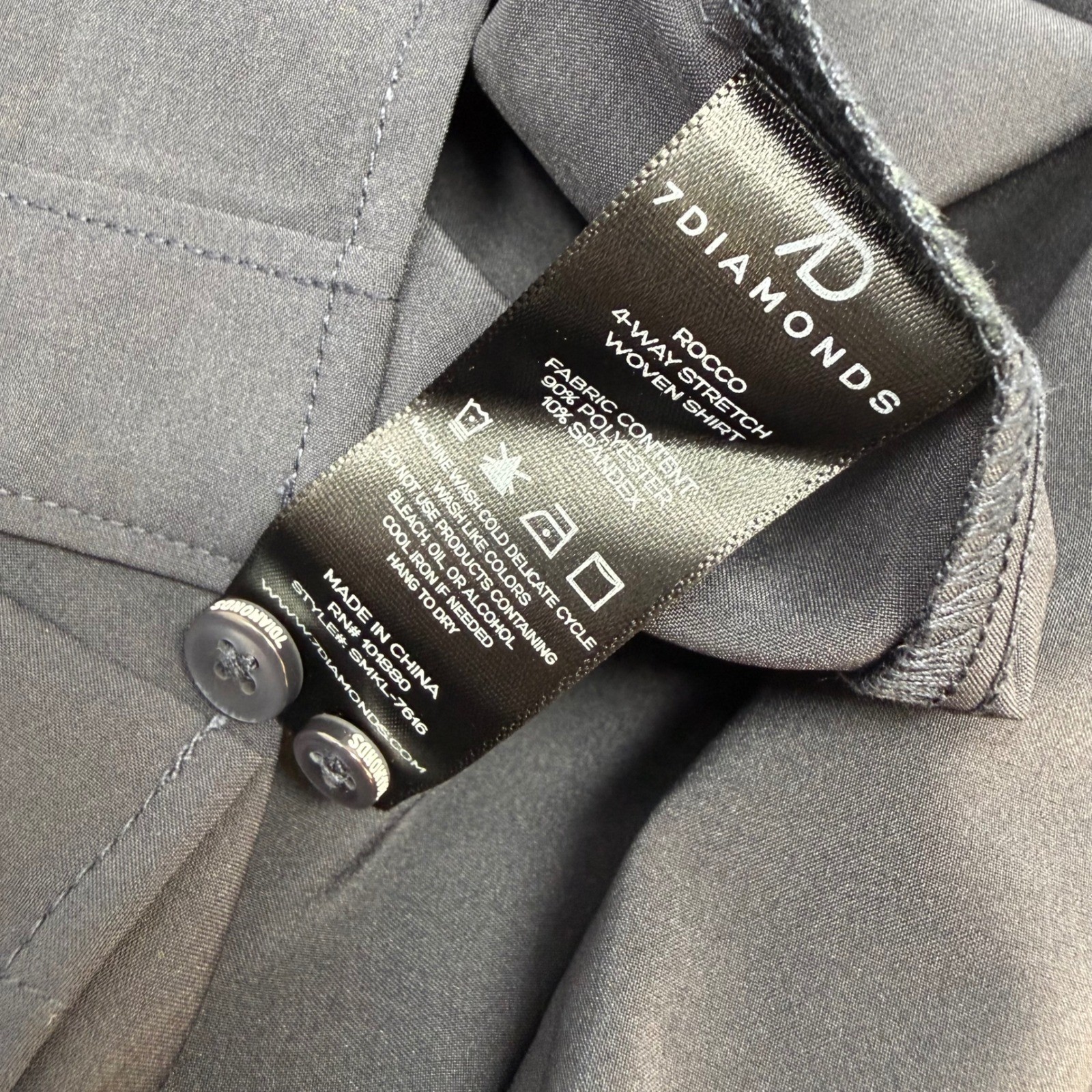 7Diamonds Rocco Navy 4-Way Stretch Long Sleeve Button Down Shirt Mens Large NEW