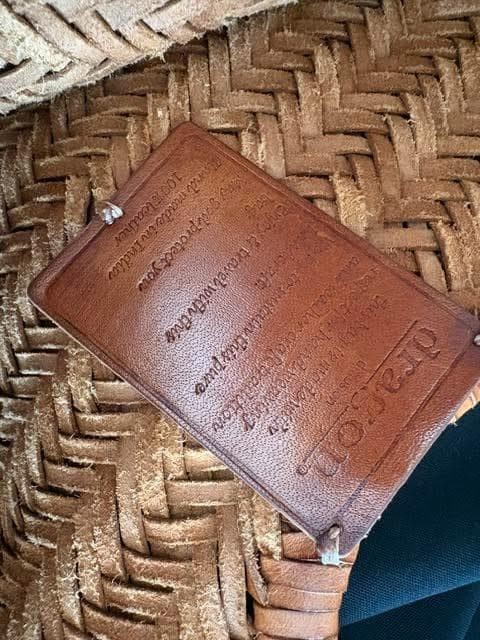 Dragon Diffusion Leather Mesh Totebag Nantucket Basket Handbag Brown Excellent