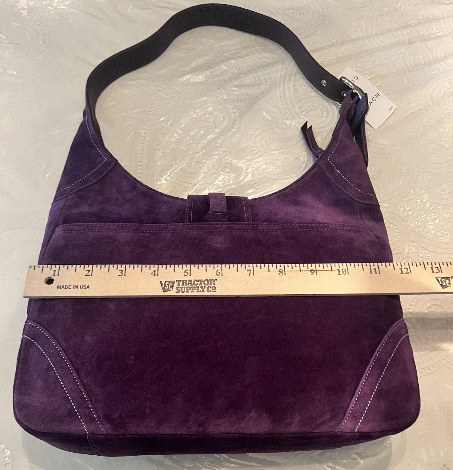 VINTAGE COACH HAMPTONS PLUM SUEDE LRG HOBO BAG-CARE KIT-DUST BAG & BOX NEW TAG