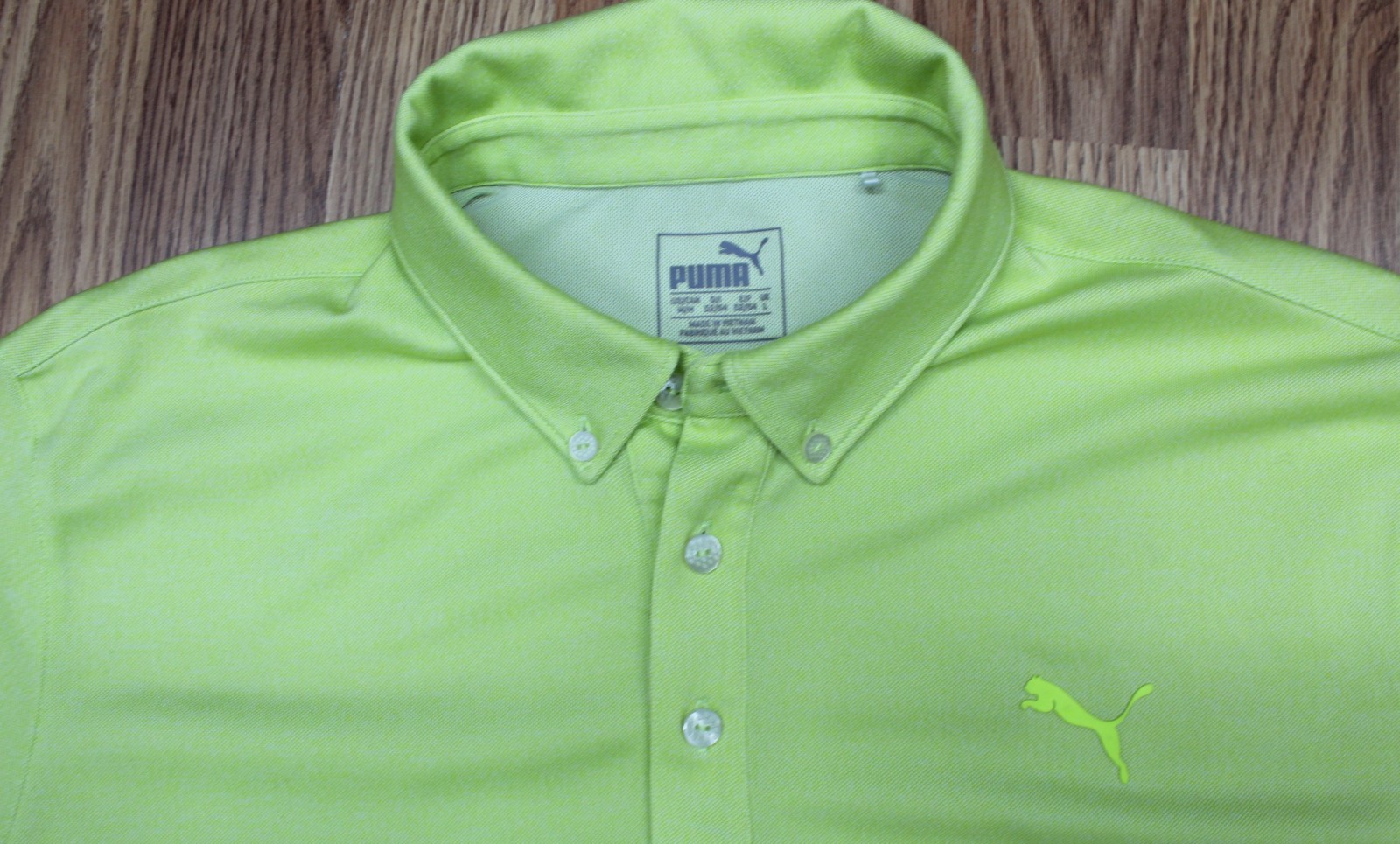 PUMA POLO/GOLF SHIRT POLY/SPANDEX BLEND LIGHT GREEN-CHARTREUSE MEDIUM, M