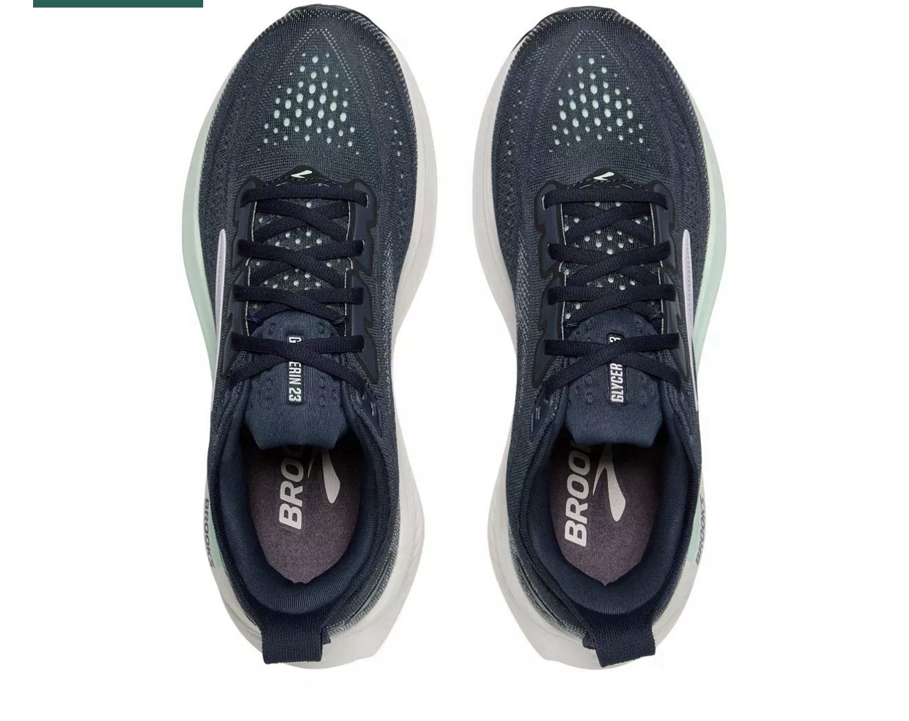 Brooks Glycerin 23 women’s Running Sneakers Lace-Up Mesh Navy White Mint