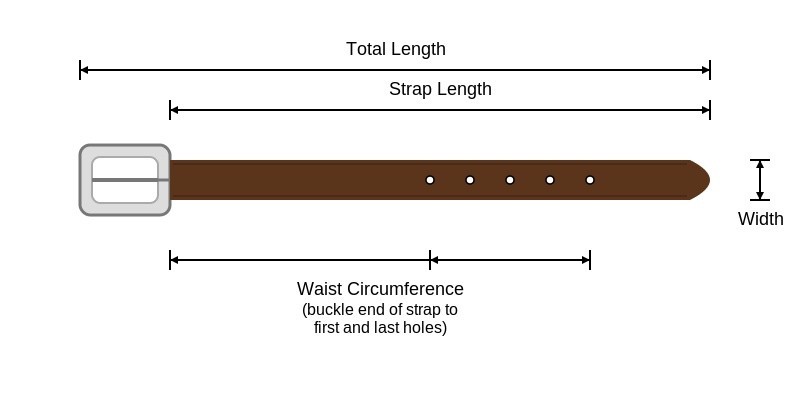 Metal Keeper Leather Belt 30 32 34 Black
