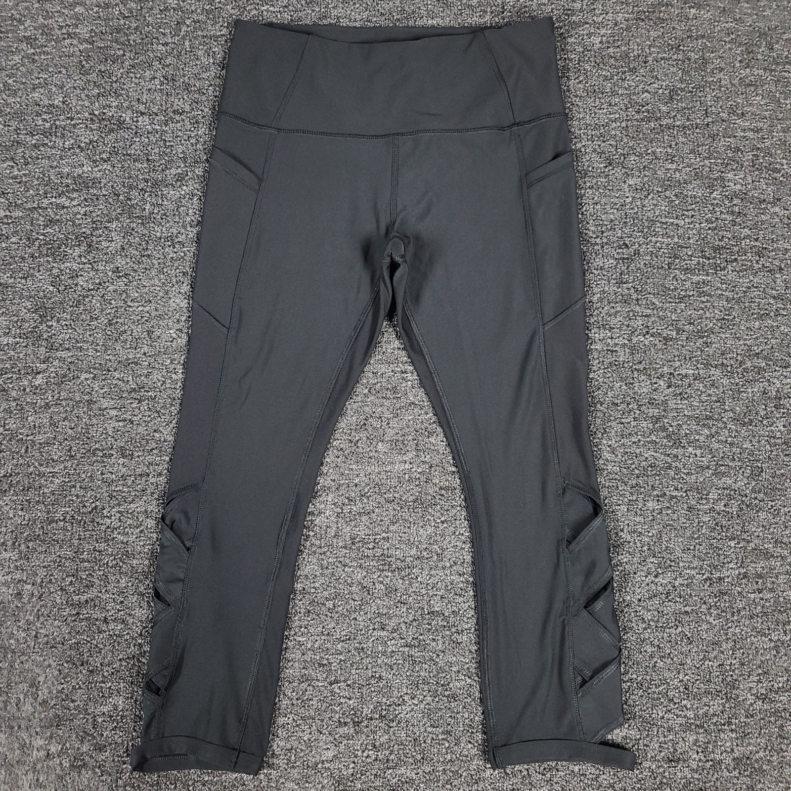 Active Queens Leggings Womens Medium Black Cropped Gym Yoga Running Workout