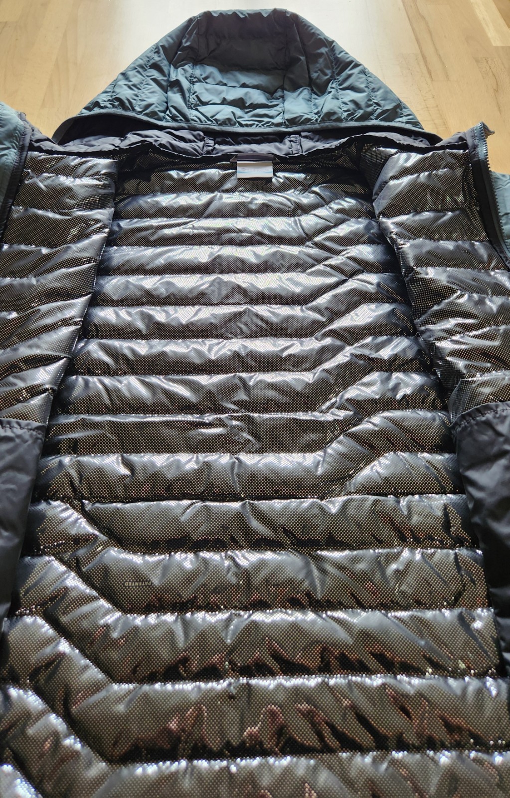 Mens Columbia Woodrose Crest FS 650 Omni Heat Down Hooded Jacket Green Sz L