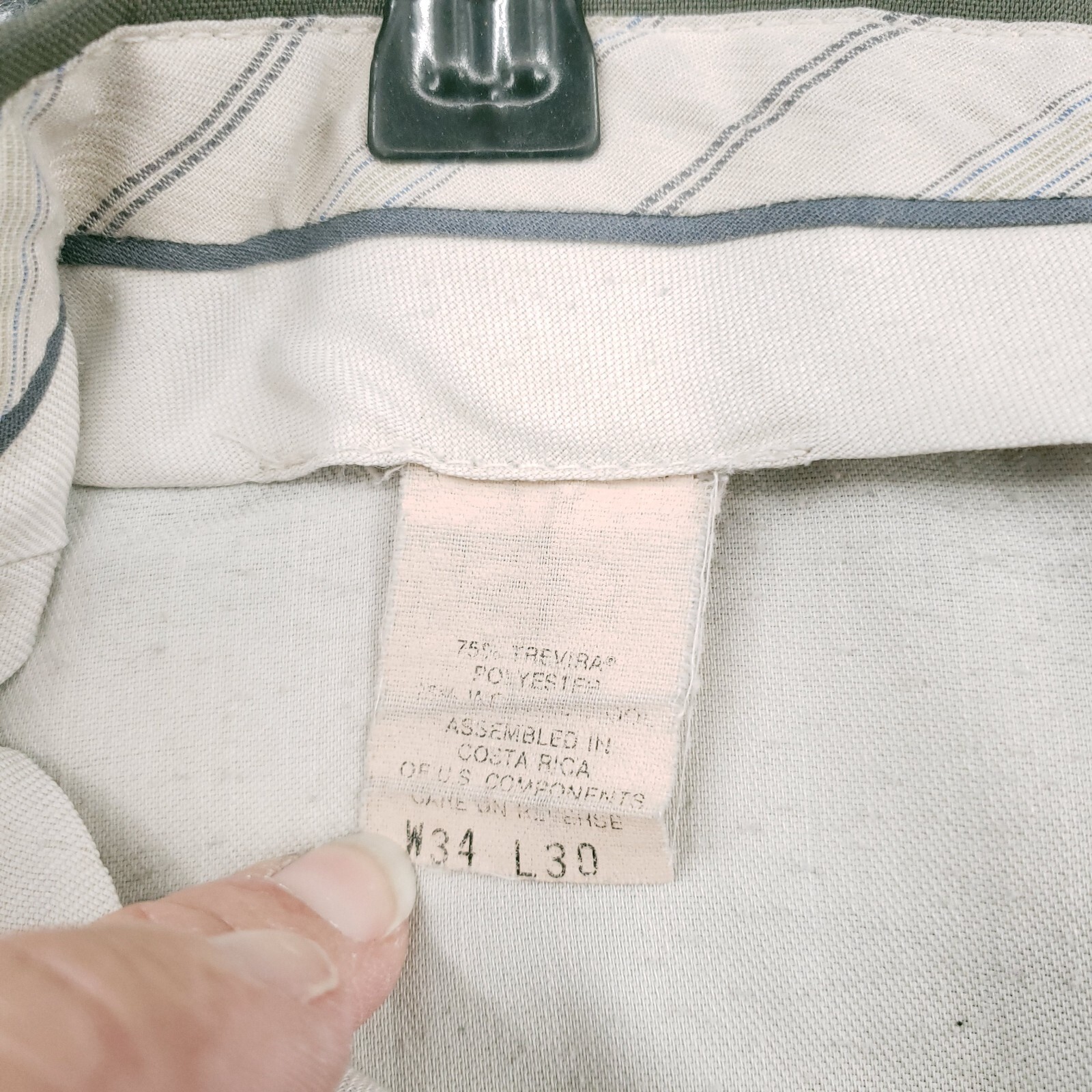 VINTAGE Levis Dress Pants 34×30 Green Travelers Trevira Pleated Straight Trouser