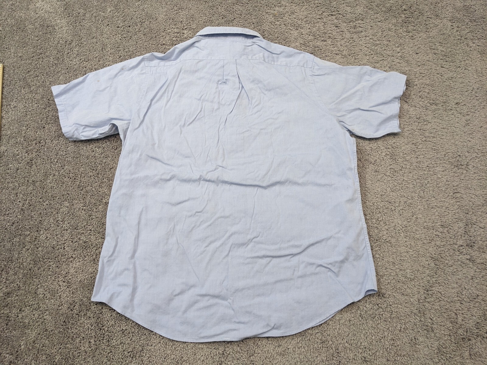 Vintage Greystone Ltd Button Up Shirt Men’s 17.5 35 Blue Cotton Short Sleeves