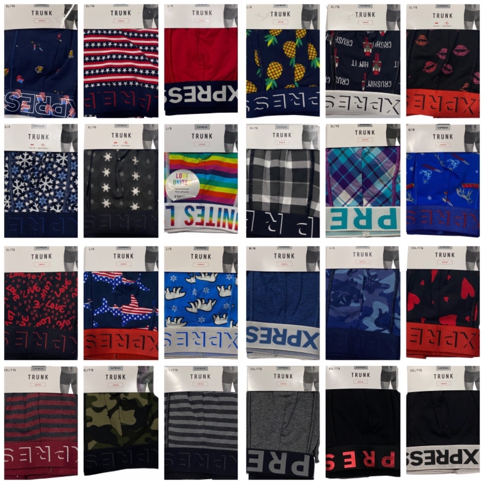 NWT EXPRESS Men’s Trunk Underwear Sz S-M-L-XL-XXL