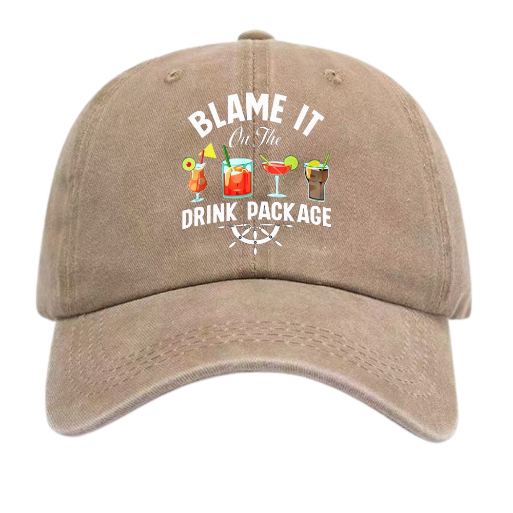 Funny Cruise Dad Hat Blame It On The Drink Package Unisex Vacation Baseball Cap