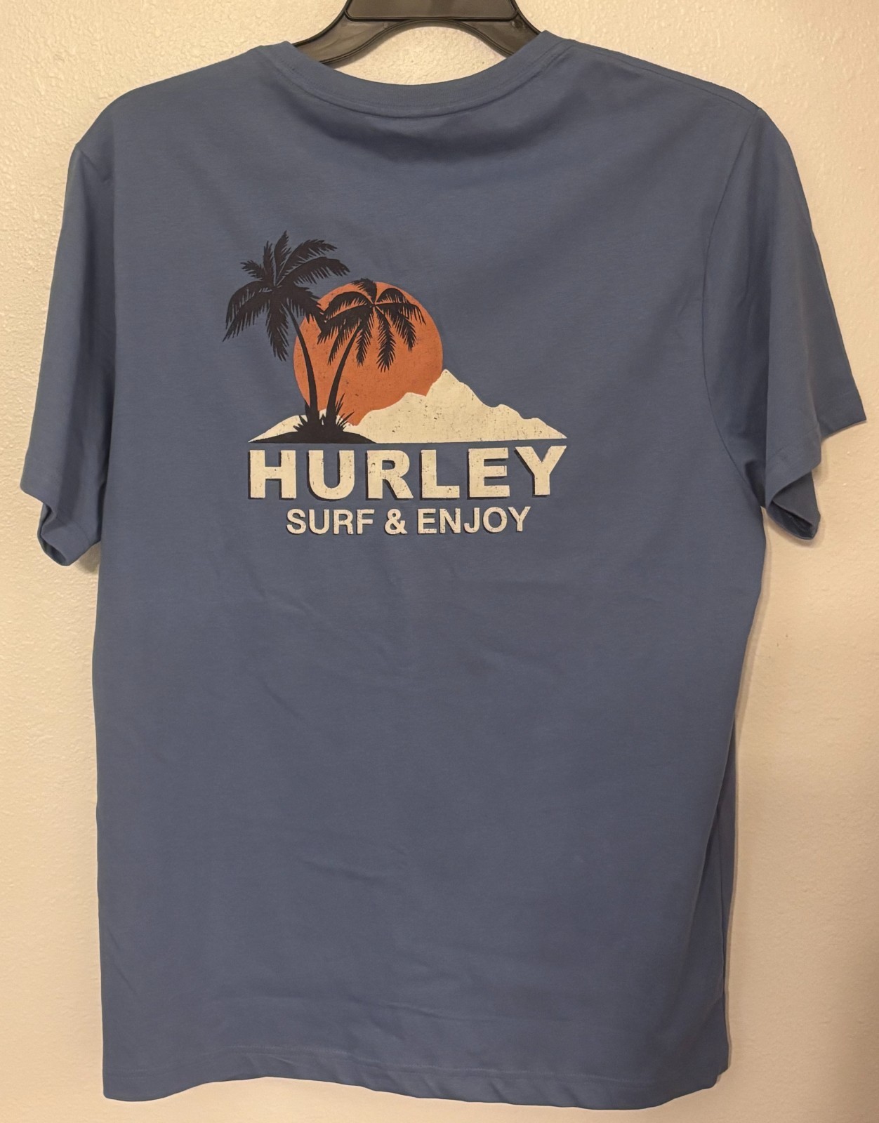 Brand New Hurley Blue Logo Graphic Large Men T-Shirt