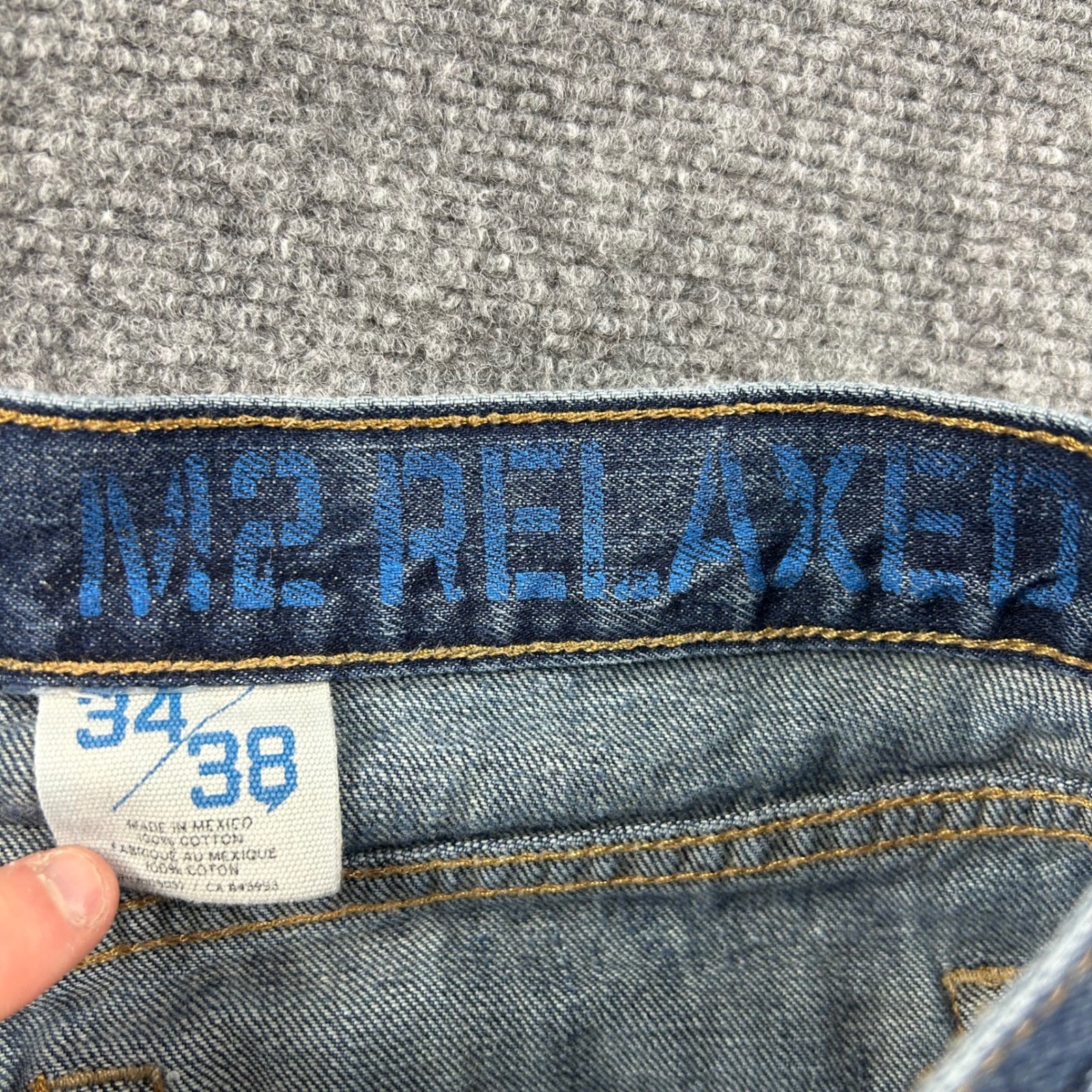 Ariat M2 Relaxed Jeans Men 34×38 Blue Denim Straight Leg Workwear Western