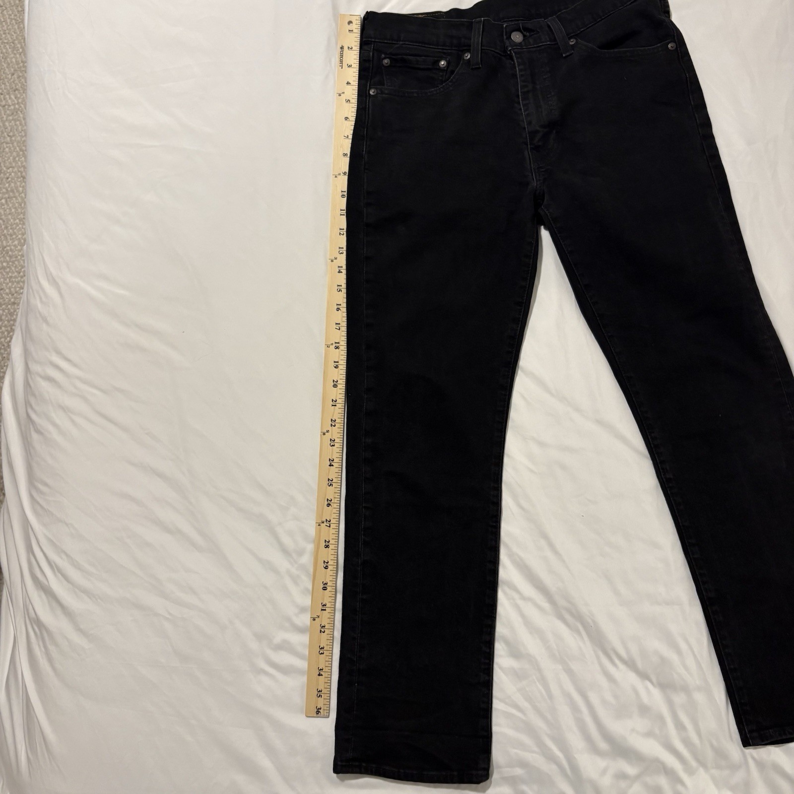 Levis 514 Straight Fit Jeans Mens 32×30 Black Dark Wash Denim Pants Red Tab