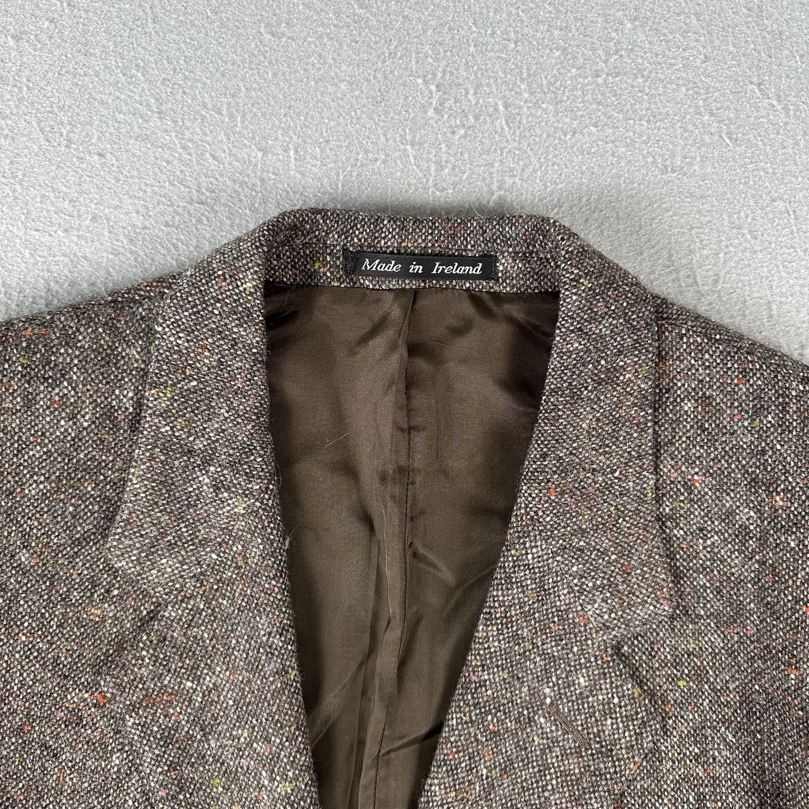 John Molloy Blazer Men’s 40 Long Brown Donegal Tweed Wool Jacket 2 Button
