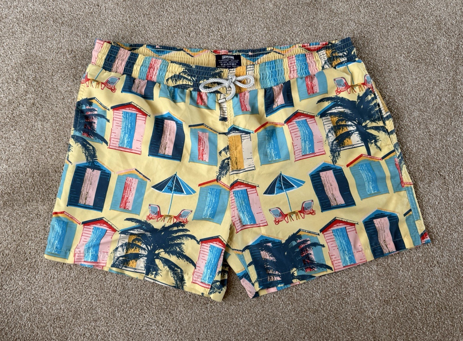 Vilebrequin ‘Cabanas’ (Beach Huts) 100% Polyamide Swim Shorts Mens XXL