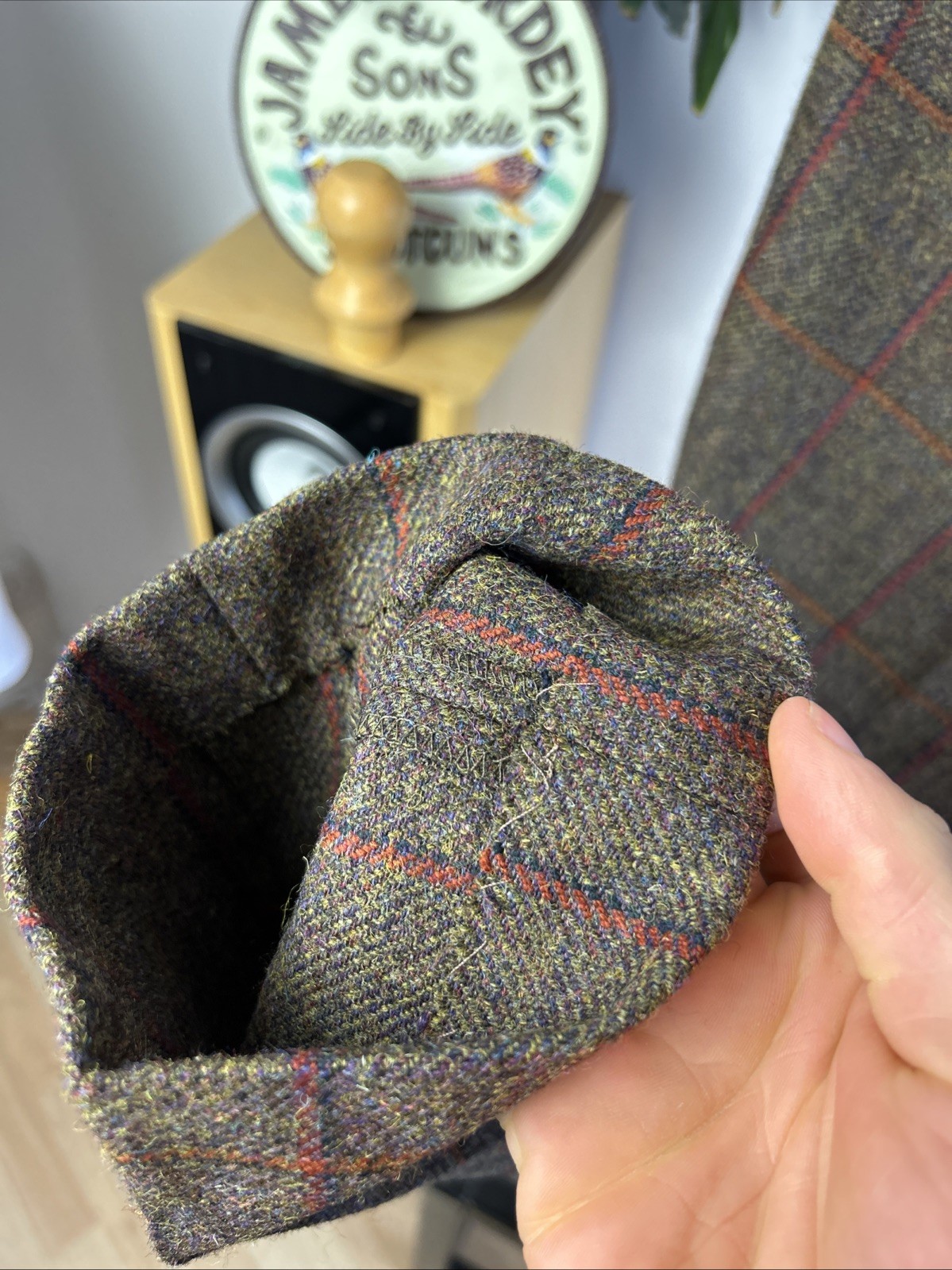 Ede & Ravenscroft 38R Windowpane Tweed English Suit 2 Pairs Trousers Savile Row