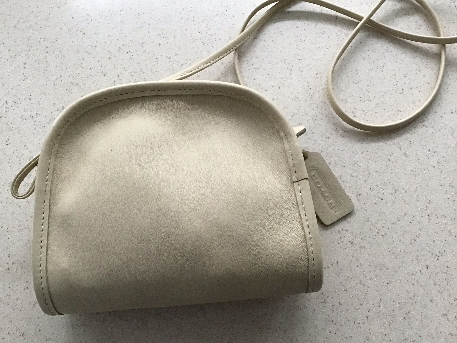 Rare VTG Coach 9017 Cream Leather Abbie Crossbody Shoulder Bag