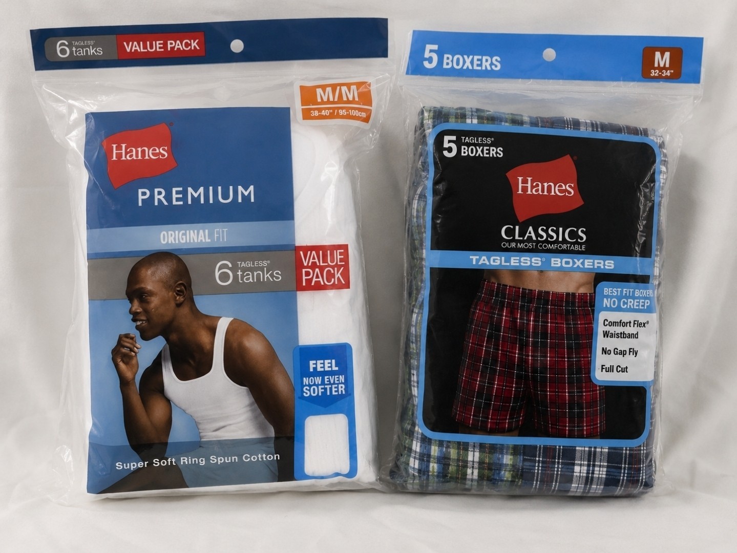 NEW Hanes Men’s Underwear Bundle Medium 6 Tank Tops + 5 Boxers Tagless Sealed